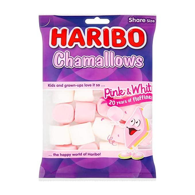Haribo Chamallows Pink & White, Share Size, 4.94 oz / 140 g
