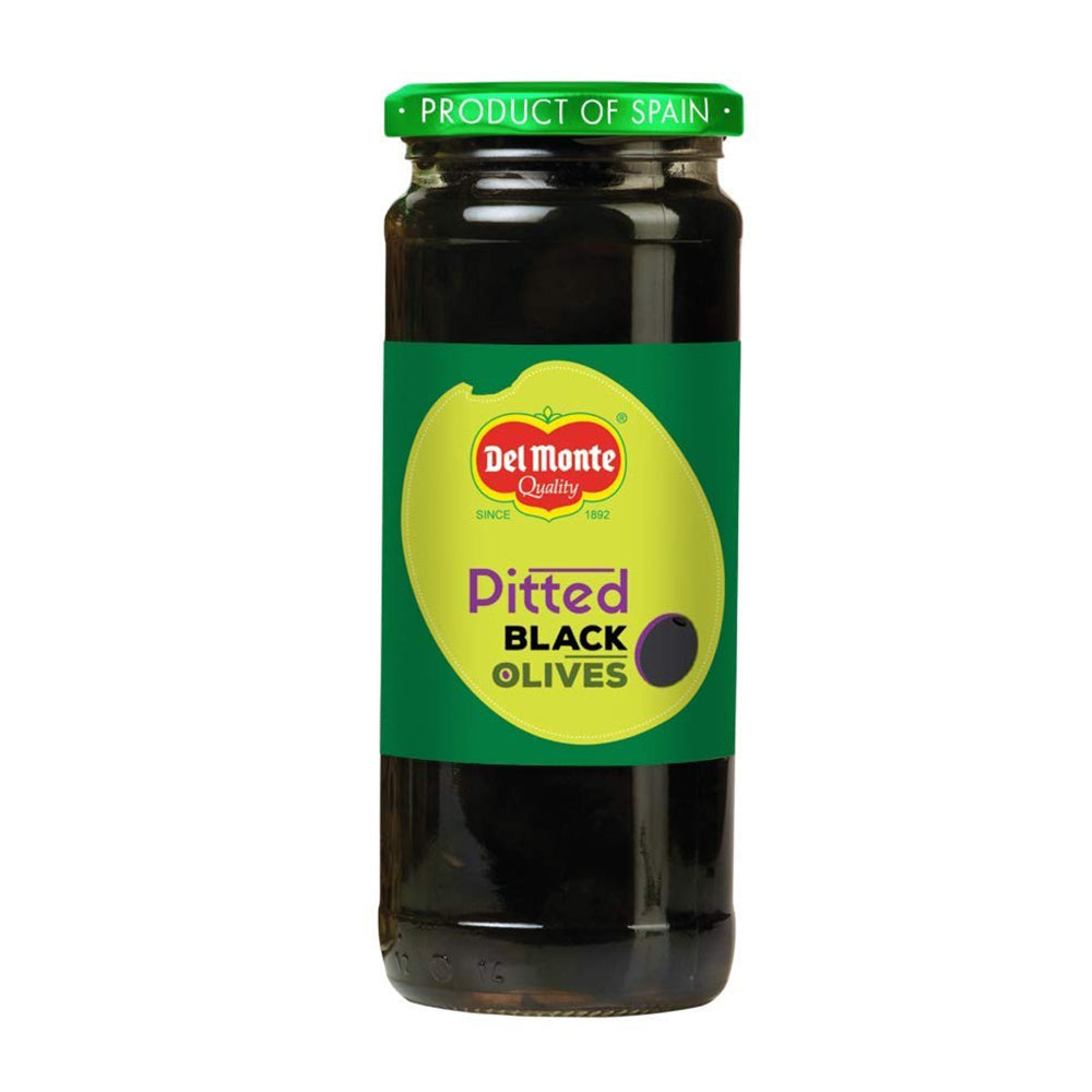 Del Olives Black Pitted 450 gm